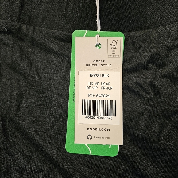 Boden Jersey Athleisure Solid Black Skirt Womens NEW - Picture 4 of 6